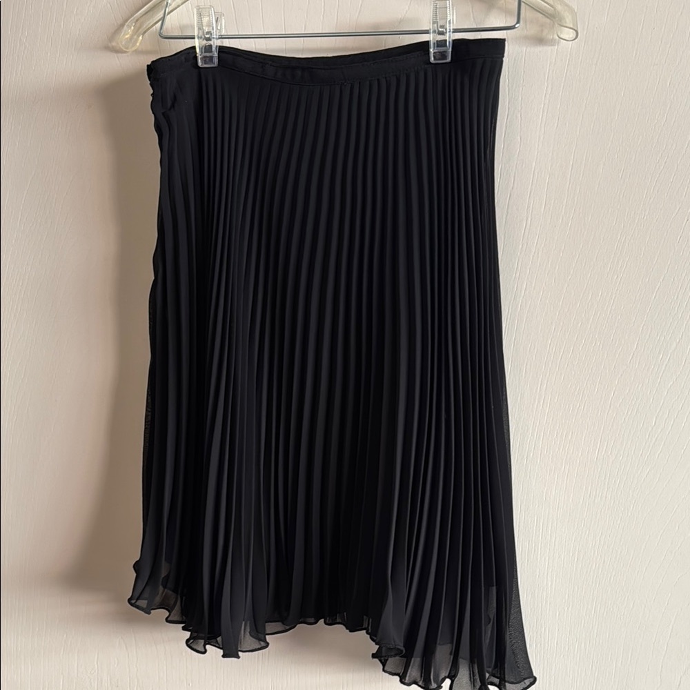 Max Studio Black A-Line Pleated Skirt
